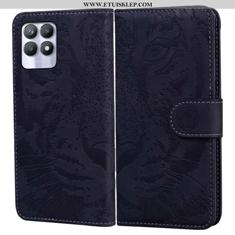 Etui Folio do Realme 8i Nadruk Twarzy Tygrysa